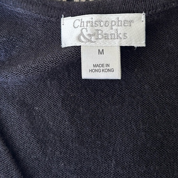 Christopher & Banks Christmas Embroidered Women Top - Picture 6 of 6